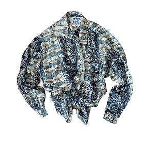 Vintage 100% silk button up shirt